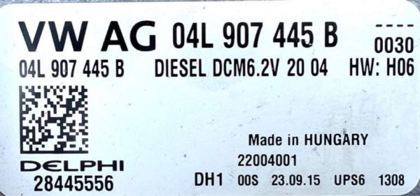 04L907445B ECU Calculateur moteur Vw Golf 7 Seat Audi A3 DCM6.2V 1,6tdi 115 CXX