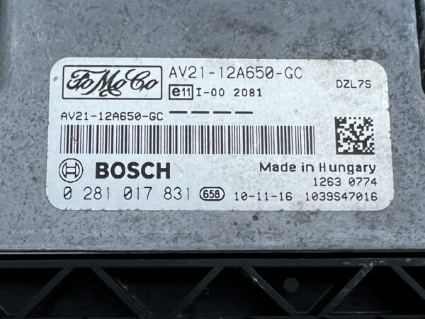 ECU 0281017831 AV21-12A650-GC BOSCH EDC17C10 Ford Fiesta 1,4 1,6  Tdci