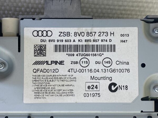 Écran multimédia navigation Audi A3 S3 8V 8V0857273H Alpine LCD GPS Très propre!