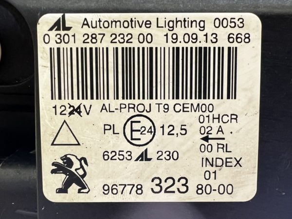 Phare Peugeot 308 t9 Optique droite Full LED DEL 9677832380 030128723200 2013-18