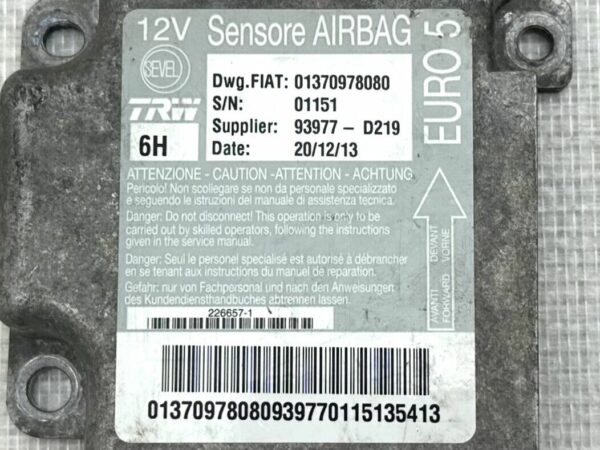 01370978080 SENSOR AIRBAG ECU MODULE DUCATO BOXER  Citroën JUMPER 3 Calculateur