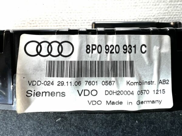 Audi S3 8P 8P0920931C Compteur d vitesse Combine instrumant Tachometre OEM 100%