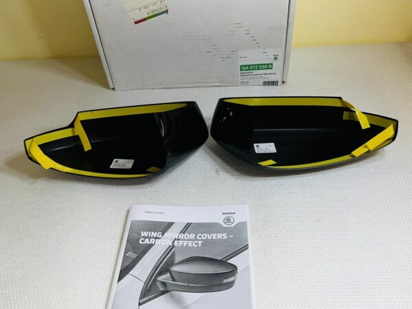 OEM Skoda Rapid Décor Couverture Rétroviseur Mirror Cover Set Carbon 5JA072530B