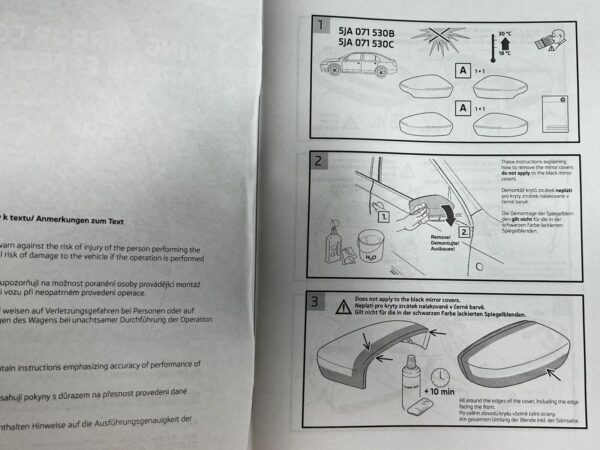 OEM Skoda Rapid Décor Couverture Rétroviseur Mirror Cover Set Carbon 5JA072530B