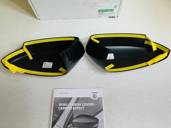 OEM Skoda Rapid Décor Couverture Rétroviseur Mirror Cover Set Carbon 5JA072530B