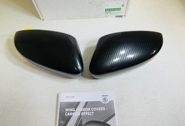 OEM Skoda Rapid Décor Couverture Rétroviseur Mirror Cover Set Carbon 5JA072530B