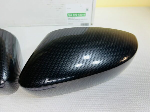 OEM Skoda Rapid Décor Couverture Rétroviseur Mirror Cover Set Carbon 5JA072530B