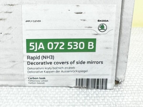 OEM Skoda Rapid Décor Couverture Rétroviseur Mirror Cover Set Carbon 5JA072530B