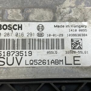 0281016291 51873519 ECU Calculateur moteur Fiat Alfa Suzuki 2L Jtd SUV LQ5261ABM