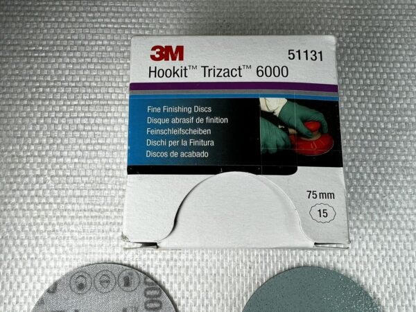 3M 51131 Boite de 15u Hookit Trizact Finition Disques Abrasifs P6000 Gris 75mm