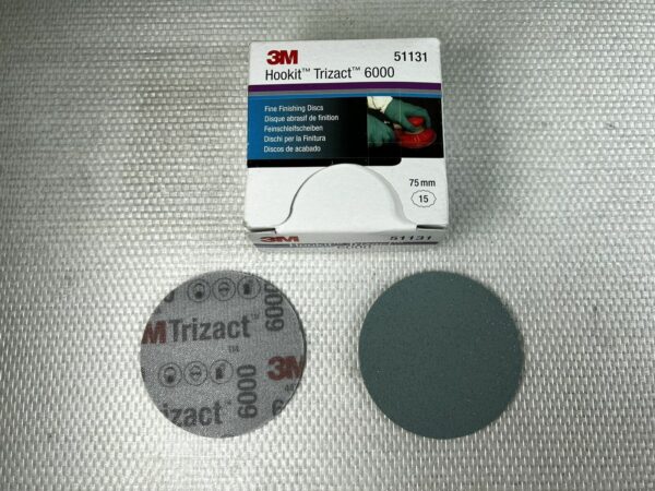 3M 51131 Boite de 15u Hookit Trizact Finition Disques Abrasifs P6000 Gris 75mm