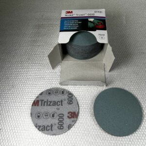 3M 51131 Boite de 15u Hookit Trizact Finition Disques Abrasifs P6000 Gris 75mm