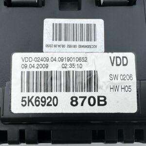 5K6920870B Compteur instrument Vw Golf 6 Gti 2.0tsi Kombiistrent VDD Tachymètre