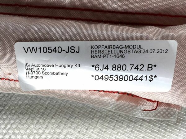 6J4880742B SEAT IBIZA IV 6J FR Cupra Côté droite Toit Airbag Rideau R Genuine