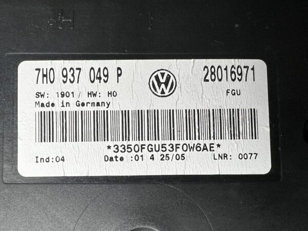 7H0937049P VW CARAVELLE TRANSPORTEUR T5 UNITÉ CONTRÔLE D'ALIMENTATION EMBARQUÉE