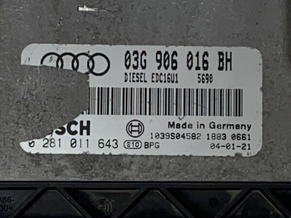 ECU 03G906016BH 0281011643 calculateur moteur AUDI A3 8P 2.0TDI 140 DSG EDC16U1