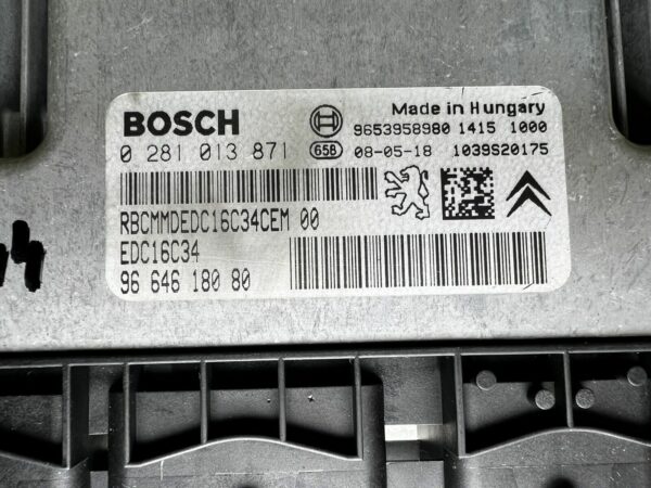 ECU CALCULATEUR PEUGEOT 308 1.6HDI 110ch 0281013871 9664618080 BOSCH EDC16C34