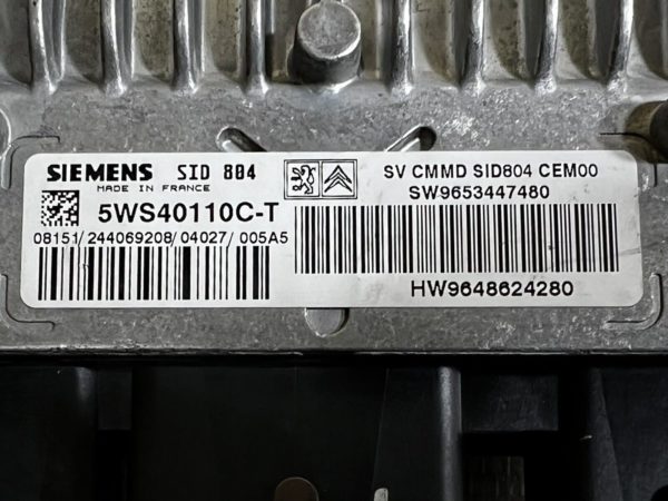 ECU CALCULATEUR PSA SID804 Citroen C3 1.4hdi 5WS40110C-T SW9653447480 9648624280