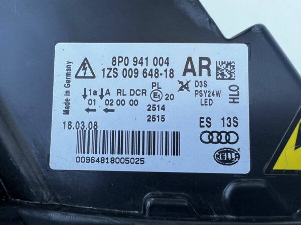 8P0941004AR Phare avant droite Audi A3 S3 RS3 8P LED Bi Xenon Directionnel OEM