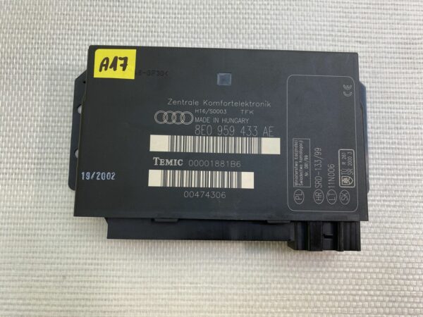 8E0959433AE Dispositif Commande Centralisé Boîtier conforte Audi A4 B5 B6 Temic