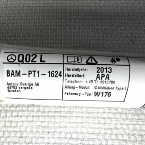 A1768600102 Airbag rideau Mercedes Classe A W167 2012-2018 Gauche L BAM-PT1-1624