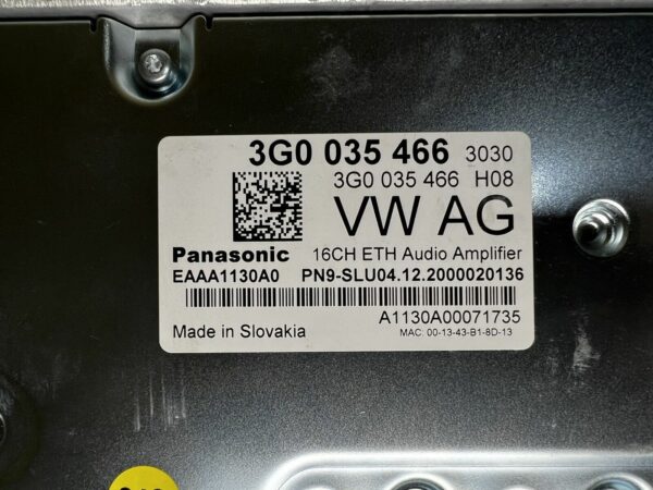 Amplificateur 3G0035466 Volkswagen VW Passat T-ROC T6 Tiguan Panasonic OEM NEUF!