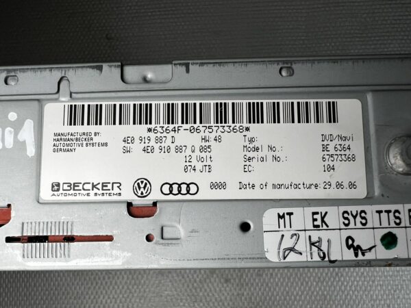 Audi A6 4F C6 Calculateur de Navigation 4E0919887D 4E0910887Q Module Mmi 2G GPS