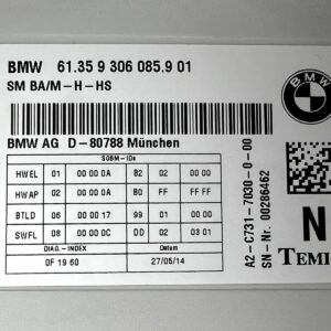 61.35 9 306 085.9 01 Module contrôle de sièges BMW F32 430d Série 4 Pack-M SM BA