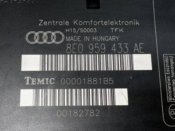 8E0959433AE Dispositif Commande Centralisé Boîtier conforte Audi A4 B5 B6 Temic