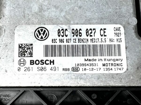 ECU 0261S06491 03C906027CE Audi A1 1,4tfsi CAVE MED17.5.5 Calculateur Moteur