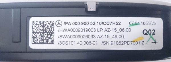 Éclairage d’intérieur Mercedes W213 PA 0009005210 CC7H52 Commande d toit panneau