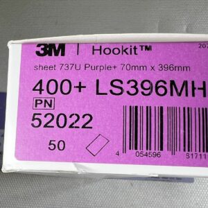 3M Hookit TM 400 + LS396MH PN 52022 sheet 737U Purple 70mm x 396mm Auto grippent