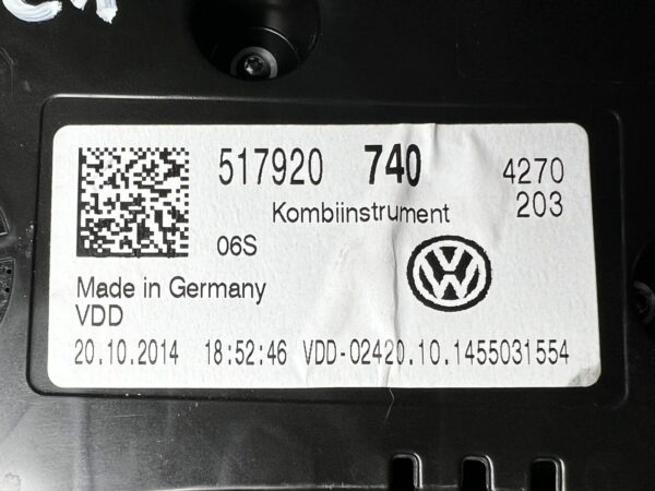 517920740 Kombiistrent VDD Compteur de Vitesse Vw Golf VII Mk7 Sportsvan 74000km