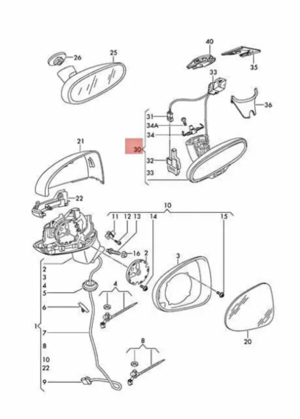 NEUF OEM Rétroviseur Interieur Électrique Audi A1 8X0857511E DT4 026124 Gentex