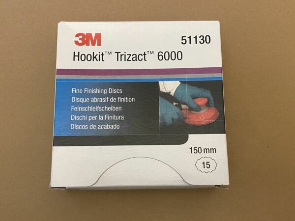 3M 51130 Boite d 15u Hookit Trizact Finition Disques Abrasifs P6000 Gris 150mm