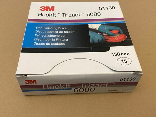 3M 51130 Boite d 15u Hookit Trizact Finition Disques Abrasifs P6000 Gris 150mm