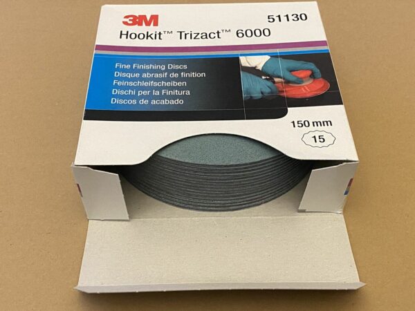 3M 51130 Boite d 15u Hookit Trizact Finition Disques Abrasifs P6000 Gris 150mm