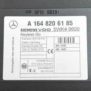 A1648206185 Mercedes M W164 ML AMG C63 Keyless Go Control Unit Module 5WK49600