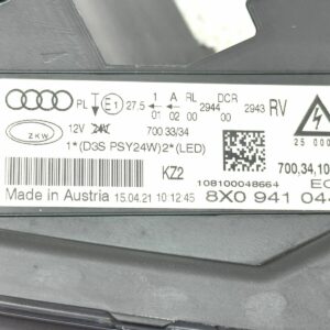 8X0941044 Phare Optique avant droite R  Audi A1 S1 8X LED Bi Xenon OEM 2010-2015