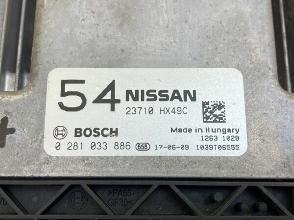 ECU Nissan Qashqai 1.6 DCI Calculateur moteur 23710 HX49C 0281033886 54 Bosch