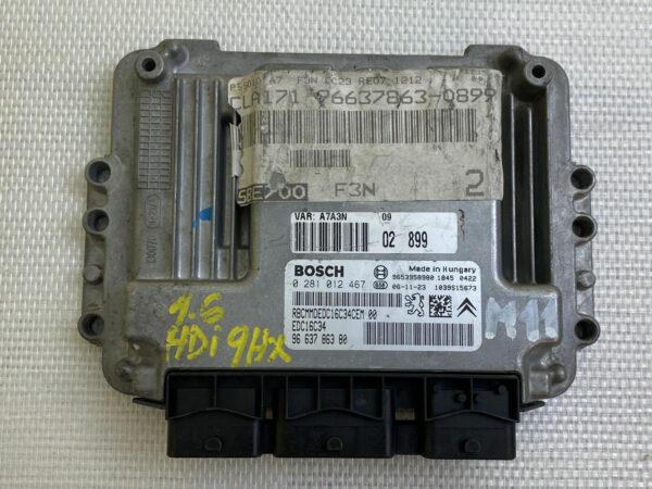 ECU Peugeot 207 1.6hdi90 9HX 0281012467 9663786380 edc16C34 Calculateur moteur