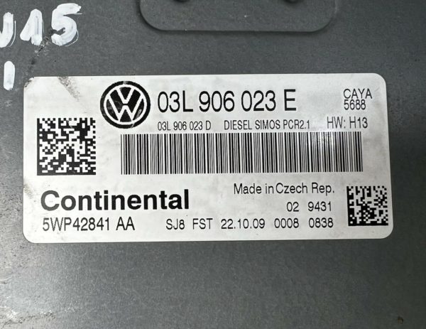 ECU CALCULATEUR MOTEUR VW POLO 1.6 TDI 03L906023E 5WP42841 AA H13 SIMOS PCR2.1