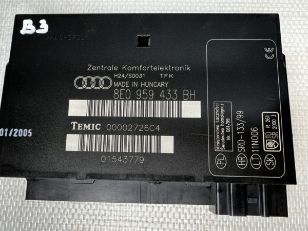 8E0959433BH Dispositif Commande Centralisé Boîtier conforte Audi A4 B5 B6 Temic